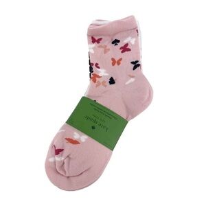 NWT 🆕 Kate Spade 10 Pack Crew Socks - Butterfly Spade Neutral Pink - US 4-10